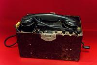 Аппарат телефонный в футляре. СССР. 1940-е. Пластмасса, металл