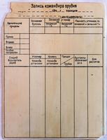 Бланк записи командира орудия из коллекции Иванова П.П.