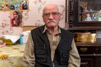 Фото. Павлов М.Н. дает интервью с воспоминаниями о годах войны. 2014