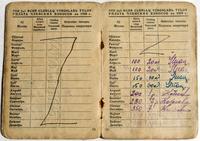 Комсомольский билет Рузаева А.Г. 1939 ( страницы об уплате членских взносов)