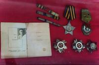 Фрагмент экспозиции Комнаты Боевой Славы» Аксубаевского лицея, посвященный Золину - участнику Великой Отечественной войны. 2014