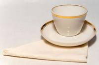 Салфетка и чашка с блюдцем Сергеевой А.Я. СССР.1950-е. Фарфор