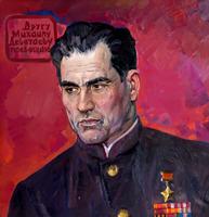 Картина. Якупов Х.А. (1919-2010). Портрет М. Девятаева.1971. Холст, масло