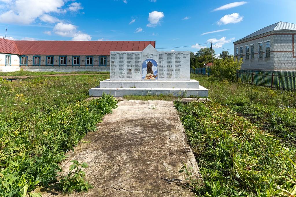 Фото №18476. Памятник. Списки "Они вернулись с Победой", "Они отдали жизнь за Родину". с. Старые Юмралы. Апастовский муни