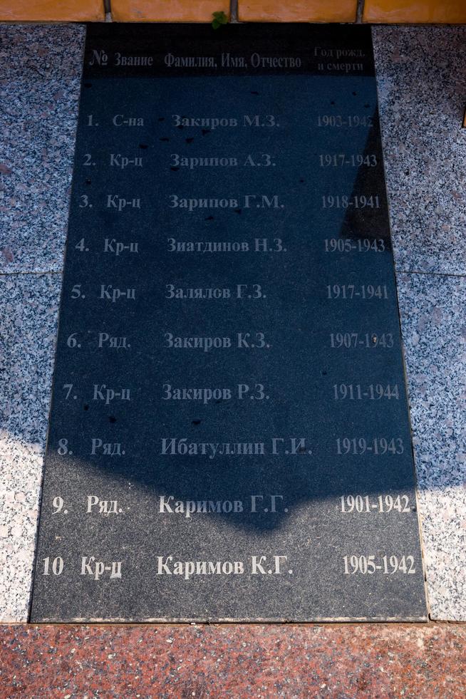 Парк Победы. Список погибших в годы Великой Отечественной войны. пгт Балтаси. 2014::Балтасинский район g2id1375