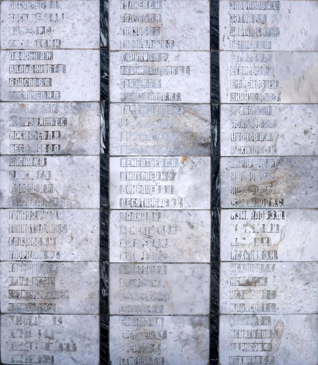 Монумент павшим воинам. Таблички с фамилиями погибших земляков. 2014::Буинский район g2id14248