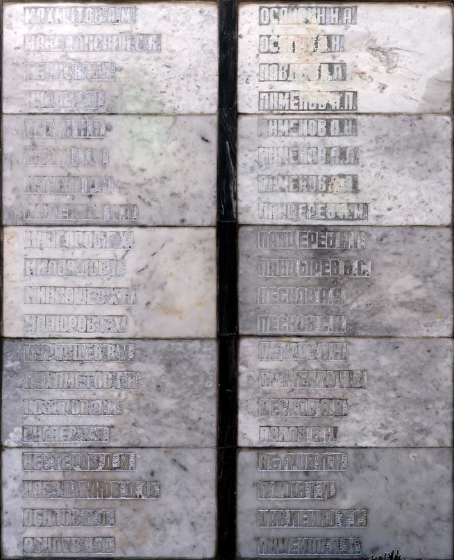 Монумент павшим воинам. Таблички с фамилиями погибших земляков. 2014::Буинский район g2id14276