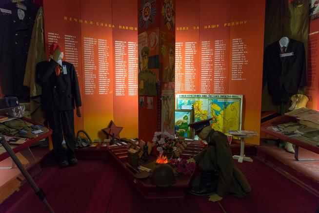 Фрагмент экспозиции Музея «Земля и люди» им. Абдреева А.Ш., посвященный участникам Великой Отечественной войны. 2014::Музей им. А.Ш.Абдреева «Земля и люди» g2id15070