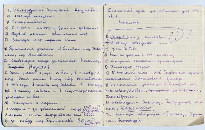 Тетрадь со списком участников Великой Отечественной войны. 1970-е::МБУ «Мамадышский краеведческий музей». 2014 g2id17101
