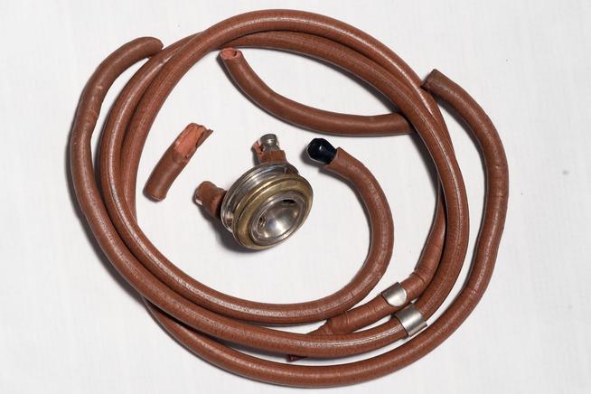 Стетоскоп Гилязева Х. - участника Великой Отечественной войны. СССР. 1940-е годы. Резина::Хиический завод имени Л.Я.Карпова g2id22563