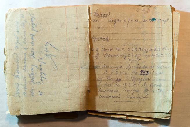 Записная книжка-дневник ст. лейтенанта АБТВ, зам. политрука Янониса Геннадия Александровича. Включены записи о плене. 1942-1945 ::МБУ «Музей родного края им. В.И.Абрамова Алексеевского муниципальногоо района Республики Татарстан» g2id9485