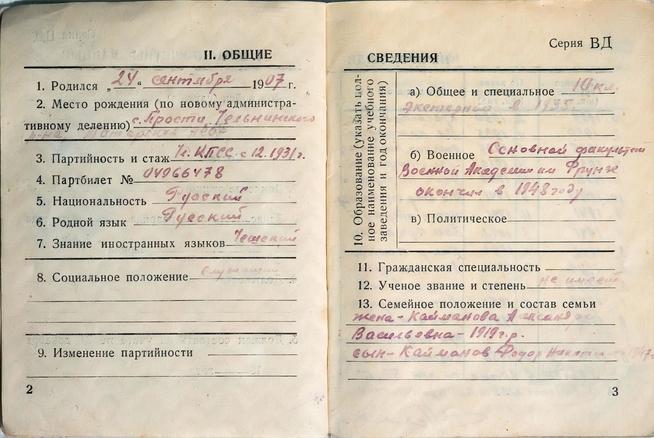 Военный билет Кайманова Н.Ф. – офицера запаса вооруженных сил Союза ССР. 1957::МОУ «СОШ №9». Музей боевой славы Героя Советского Союза Н.Ф.Кайманова g2id28628