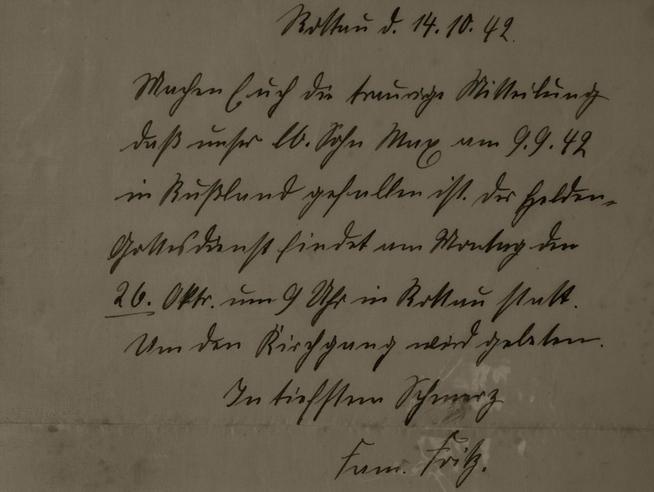 Письмо нем. солдата домой 1942 г.::МАОУ ДОД «Городской дворец творчества детей и молодежи №1» g2id31454