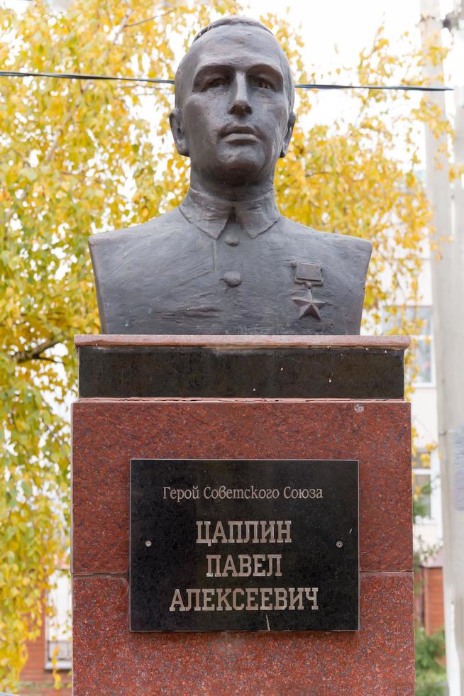 Аллея Славы. Бюст Героя Советского Союза Цаплина П.А. с.Черемшан. 2014::Черемшанский район g2id86974