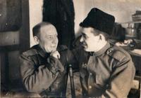 Фото. Плетнев Л. и Музафаров Б.Х. - участники Великой Отечественной войны (слева направо). Венгрия. 6 февраля 1945 года
