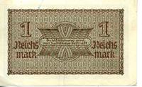 Денежный знак. 1 рейхсмарка. Германия. 1940 (оборотная сторона)