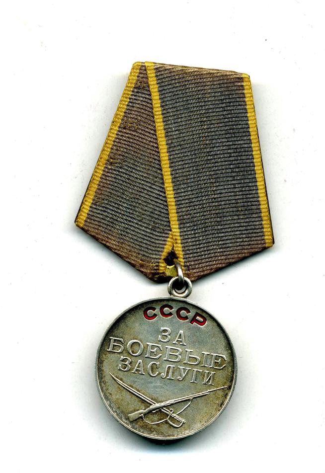 Медаль наградная  ʺЗа боевые заслугиʺ  А.Х.Мухамадеевой ::Награды g2id95715