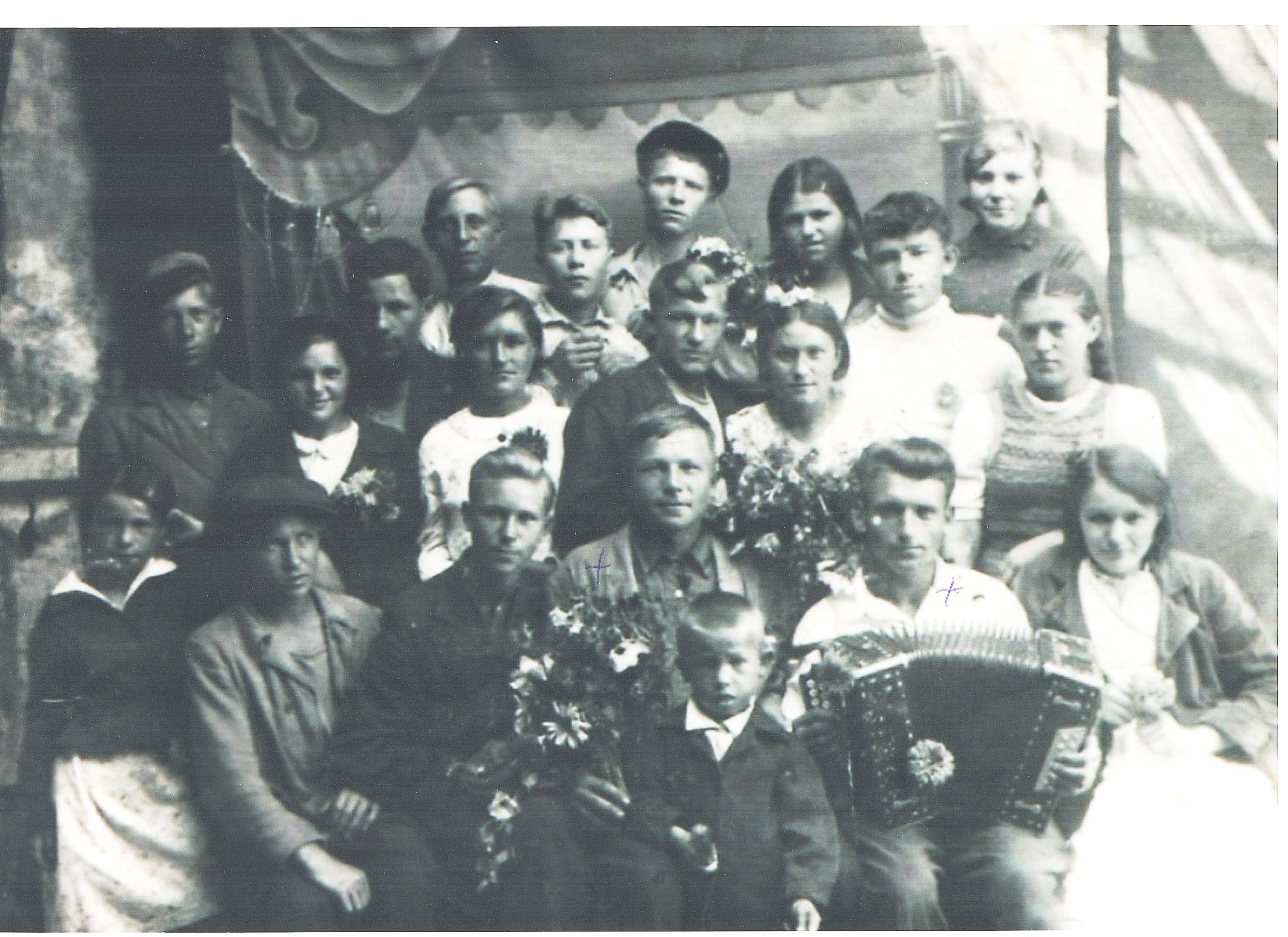 Проводы в армию Зеленина Дмитрия, Зацепина Виталия, Бондюга, июнь 1941 г.