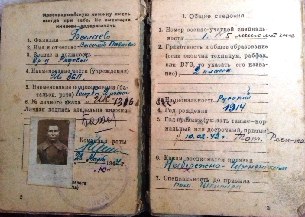 Красноармейская книжка